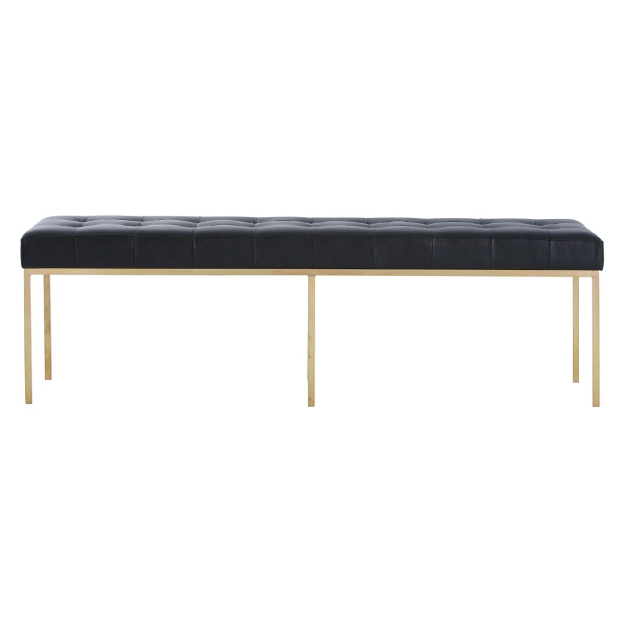 Zephyr Tufted Black Leather Bench 4 Zephyr Tufted Black Leather Bench - Image 2
