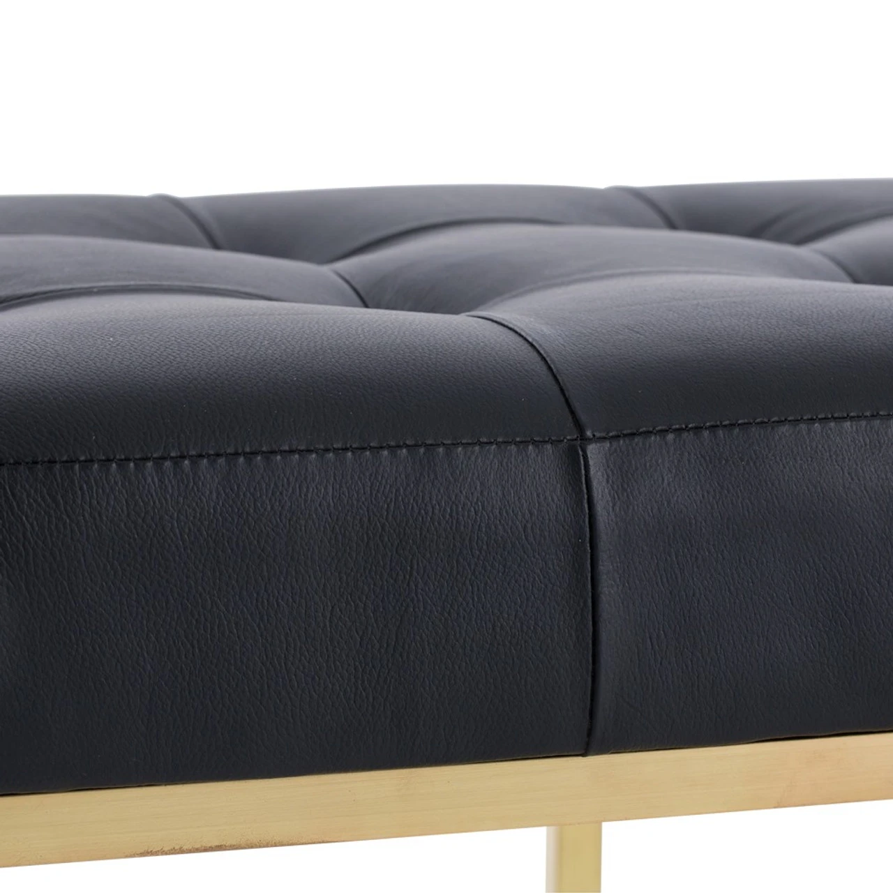 Zephyr Tufted Black Leather Bench 6 Zephyr Tufted Black Leather Bench - Image 4