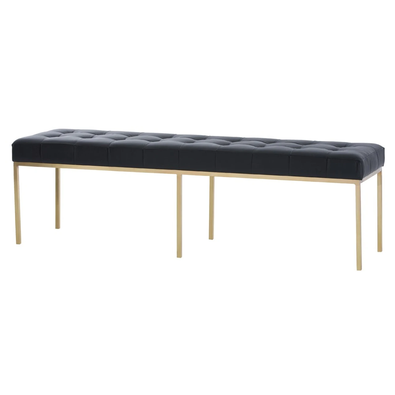 Zephyr Tufted Black Leather Bench 3 Zephyr Tufted Black Leather Bench