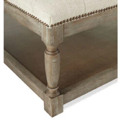 Cade Tufted Linen Square Ottoman 42" -Famous Furniture Shop cade 08660.1648669721