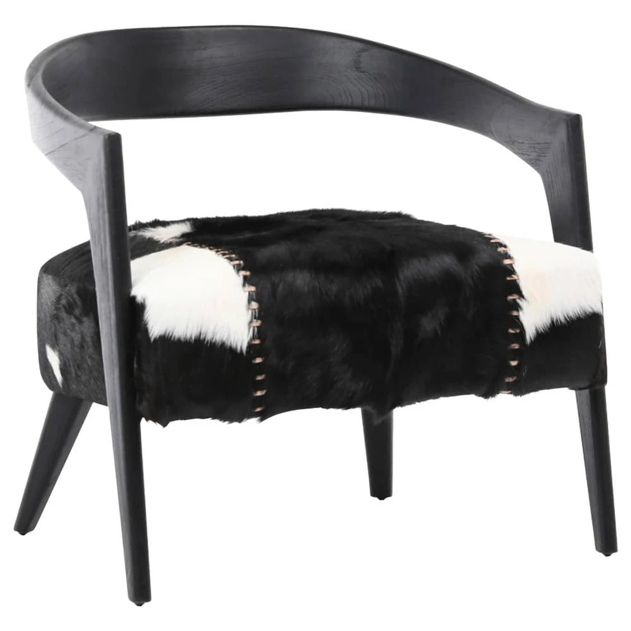Kismet Barrel Back Black Goat Hide Lounge Chair 3 Kismet Barrel Back Black Goat Hide Lounge Chair