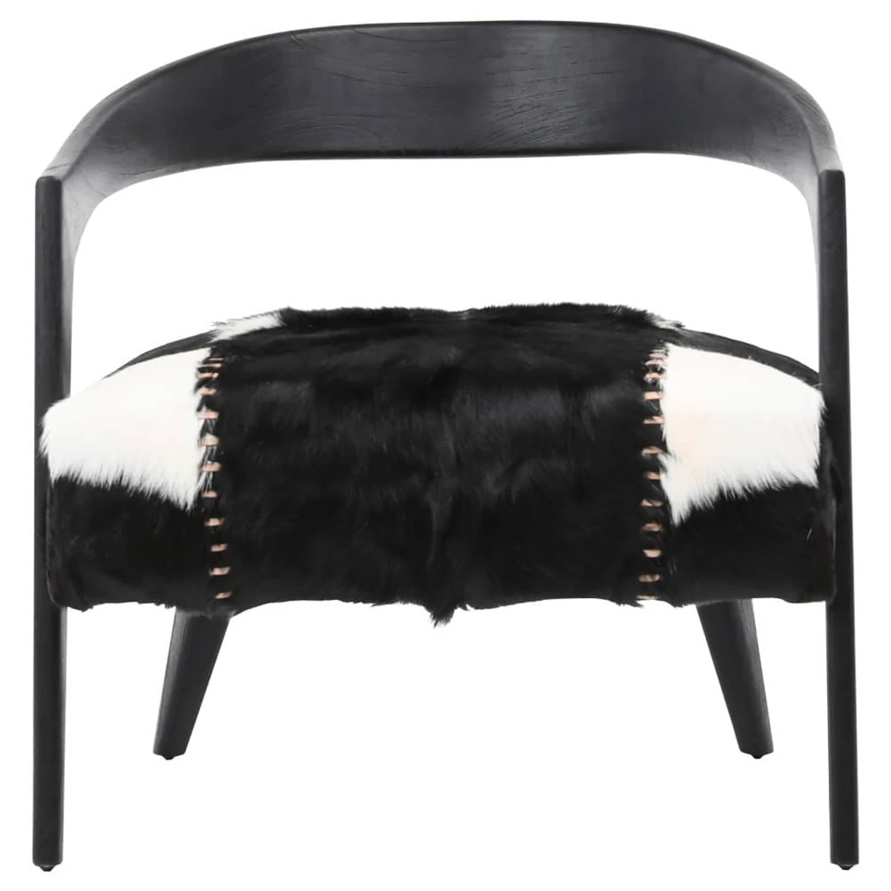 Kismet Barrel Back Black Goat Hide Lounge Chair 4 Kismet Barrel Back Black Goat Hide Lounge Chair - Image 2