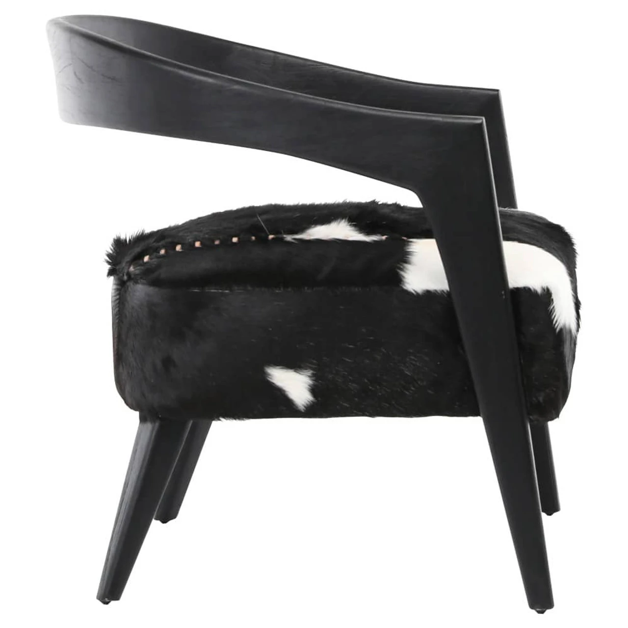 Kismet Barrel Back Black Goat Hide Lounge Chair 5 Kismet Barrel Back Black Goat Hide Lounge Chair - Image 3