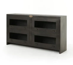 Shadow Box Antiqued Iron Media Cabinet 64" -Famous Furniture Shop eton media cabinet 5 o 34620.1516308854