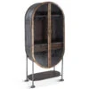 Steampunk Industrial Oval Bar Cabinet