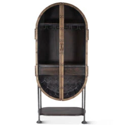 Steampunk Industrial Oval Bar Cabinet -Famous Furniture Shop fby bc84 74286.1644864570