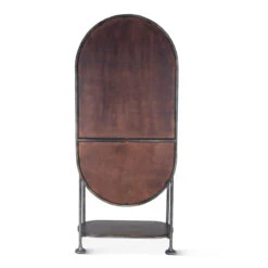 Steampunk Industrial Oval Bar Cabinet -Famous Furniture Shop fby bc84 bk1 28213.1644864572