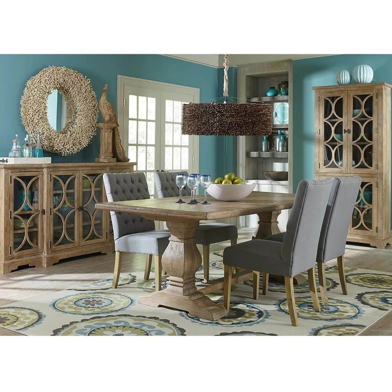 French Farmhouse Solid Wood Trestle Dining Table 72" 4 French Farmhouse Solid Wood Trestle Dining Table 72" - Image 2