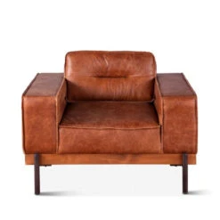 Loft Industrial Cocoa Leather Club Chair 42" -Famous Furniture Shop gpf mach co 77882.1659105767