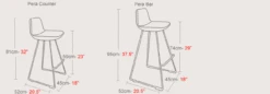 Pera Wire Counter Stool -Famous Furniture Shop pera bar technical drawings 87544.1337548842