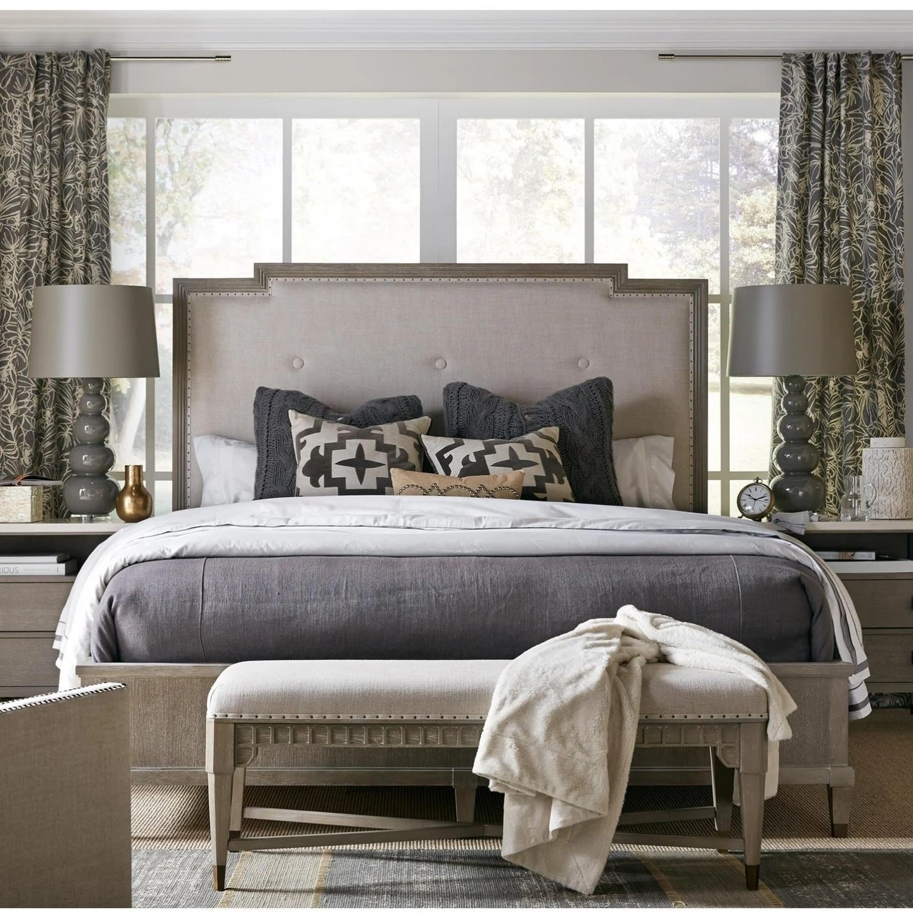 Playlist Queen Upholstered Panel Bed - Smoke Gray 4 Playlist Queen Upholstered Panel Bed - Smoke Gray - Image 2