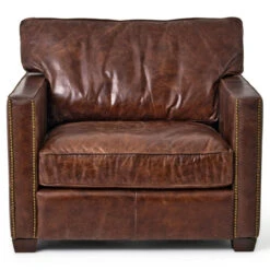 Larkin Vintage Cigar Distressed Leather Club Chair -Famous Furniture Shop product 11164 1 23145.1626303126