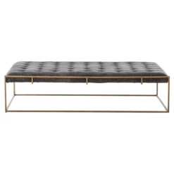 Oxford Tufted Black Leather Ottoman Coffee Table -Famous Furniture Shop product 17900 1 99971.1630515246