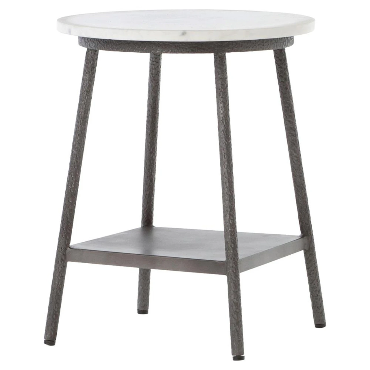 Lark Industrial Iron And White Marble Round Side Table 3 Lark Industrial Iron And White Marble Round Side Table