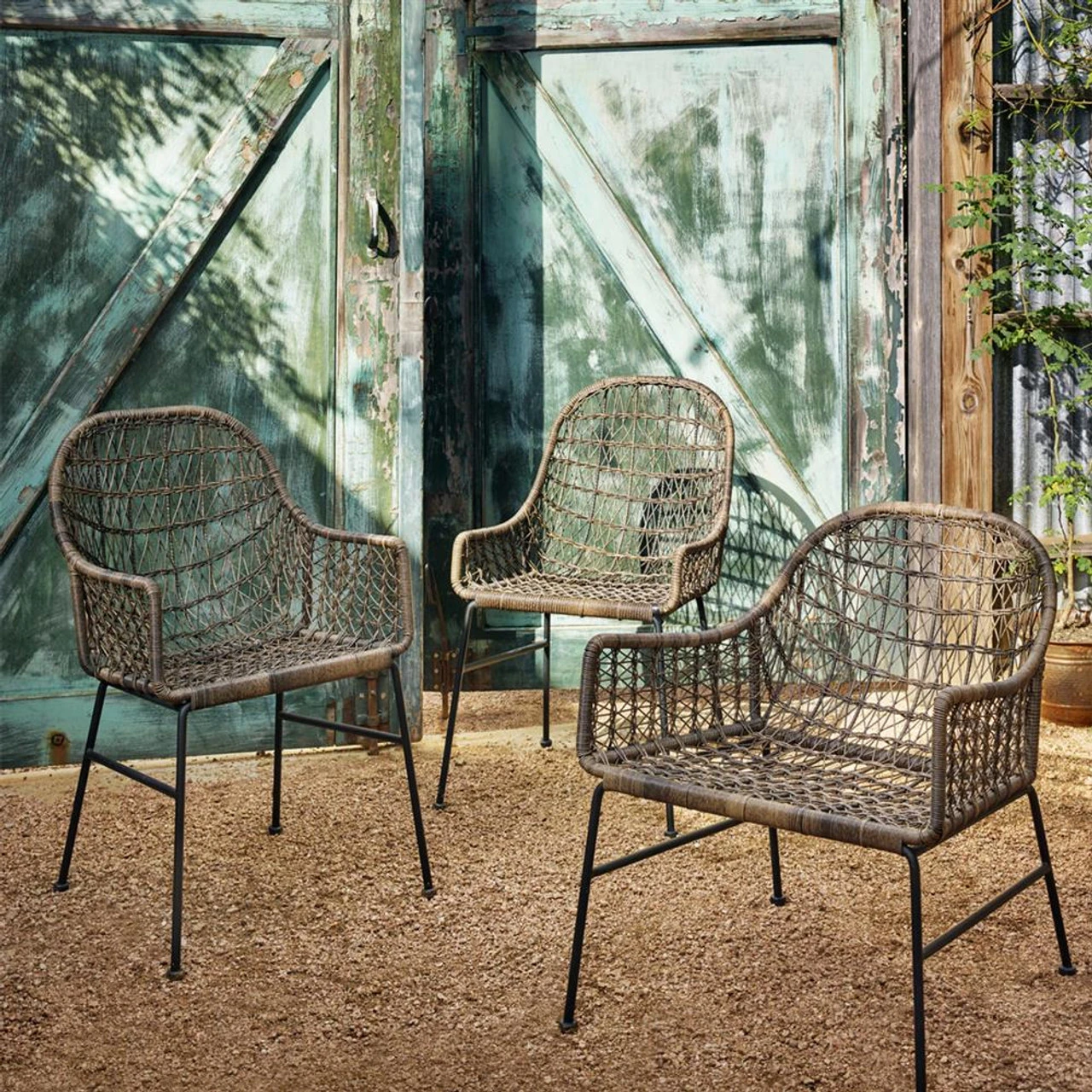 Bandera Woven Wicker Outdoor Low Arm Dining Chair 4 Bandera Woven Wicker Outdoor Low Arm Dining Chair - Image 2