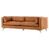 Beckwith Mid Century Modern Camel Leather Cushion Back Sofa 94" 2 Beckwith Mid Century Modern Camel Leather Cushion Back Sofa 94" -Famous Furniture Shop product 26656 20702.1510787409