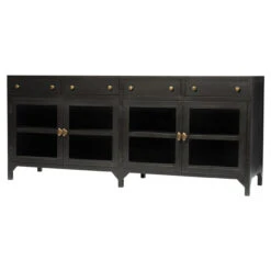 Shadow Box Industrial Black Metal Media Console -Famous Furniture Shop product 9674 34814.1636755205